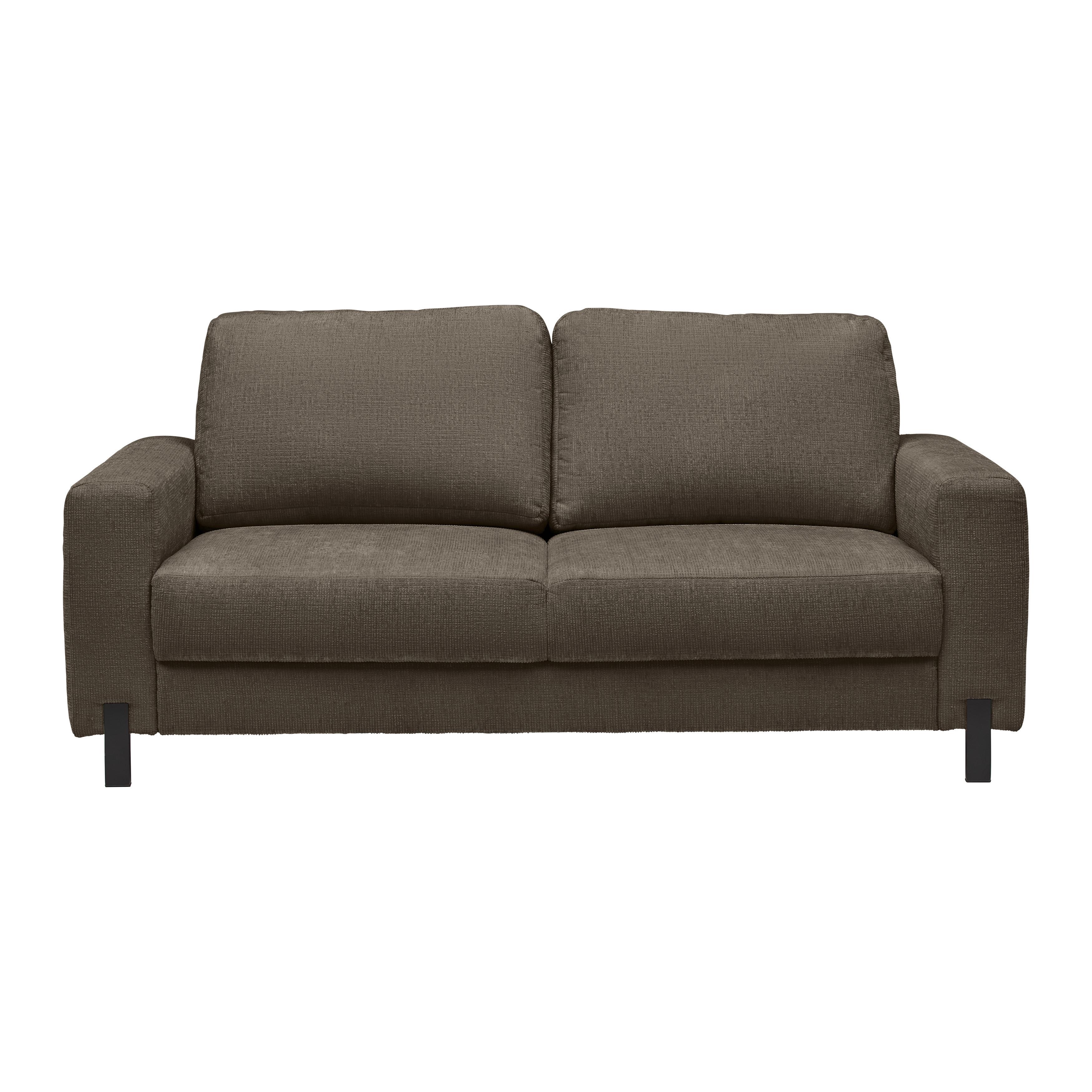 2-Sitzer-Sofa Piega Braun - Schwarz/Braun, MODERN, Textil/Metall (189/66-87/96cm) - Mömax