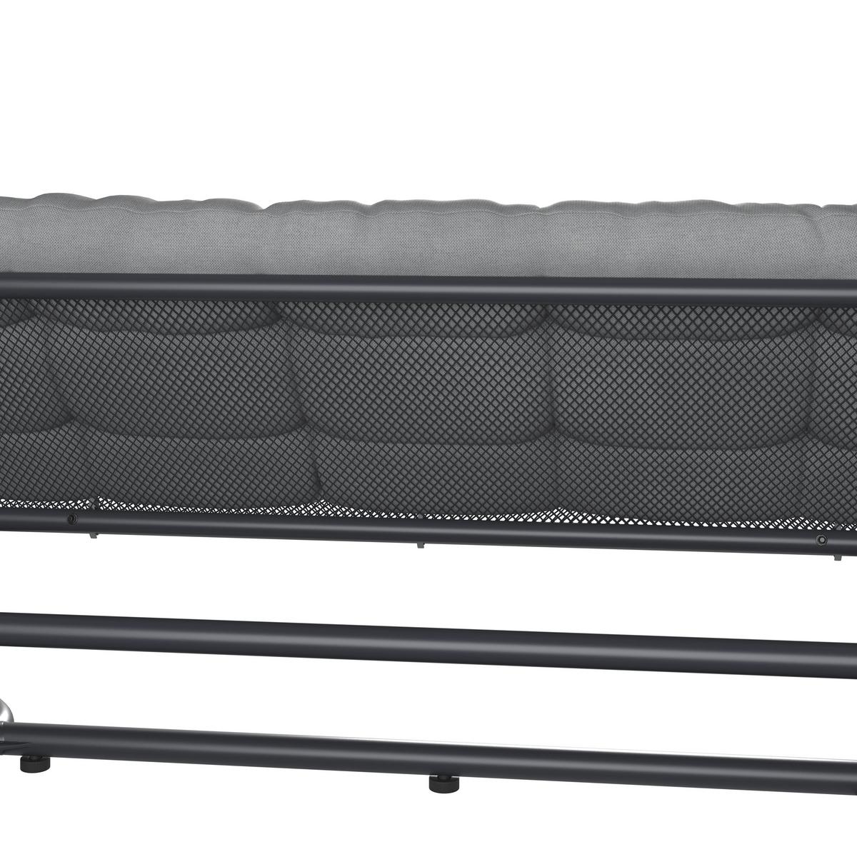 Hintaágy Holiday - világosszürke/antracit, Modern, textil/fém (234/141,5/200cm) - Mömax