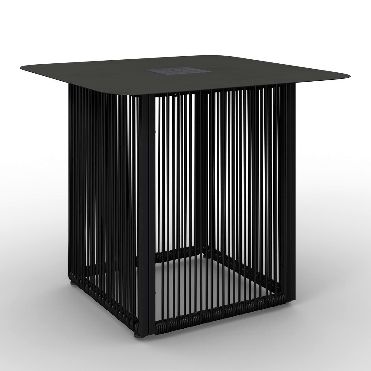 Gartenbeistelltisch Tracy Schwarz Solar - Schwarz, MODERN, Kunststoff/Metall (55/48/55cm) - Bessagi Garden