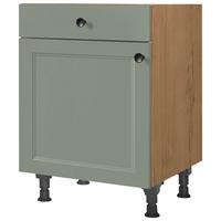 Schubkastenunterschrank Cascada Grün - Eichefarben/Schwarz, MODERN, Holzwerkstoff/Metall (60/87/56cm) - Nobilia
