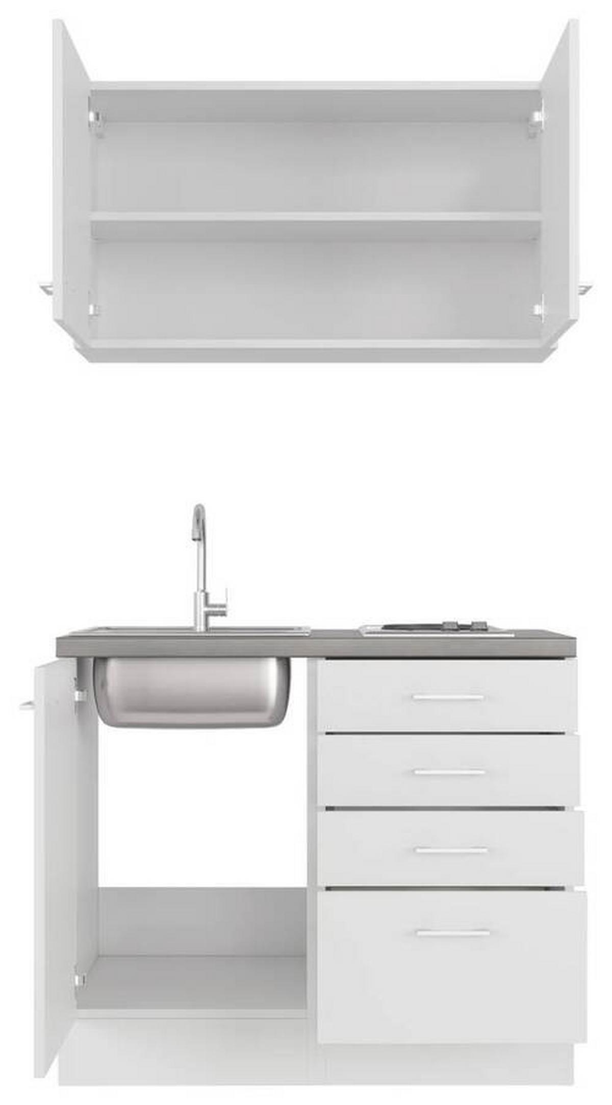 Majhna Kuhinja Z Aparati Lucca, Bela - bela/barve aluminija, Moderno, umetna masa/leseni material (100cm) - FlexWell