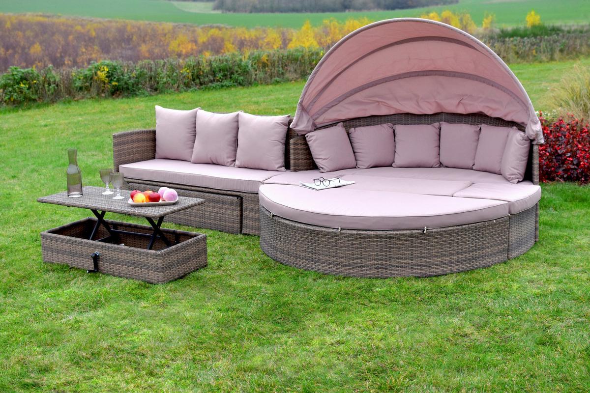 Vrtna Garnitura Riva, Blazine - naravne barve, Moderno, kovina/umetna masa (180/147/183cm) - Gardenson