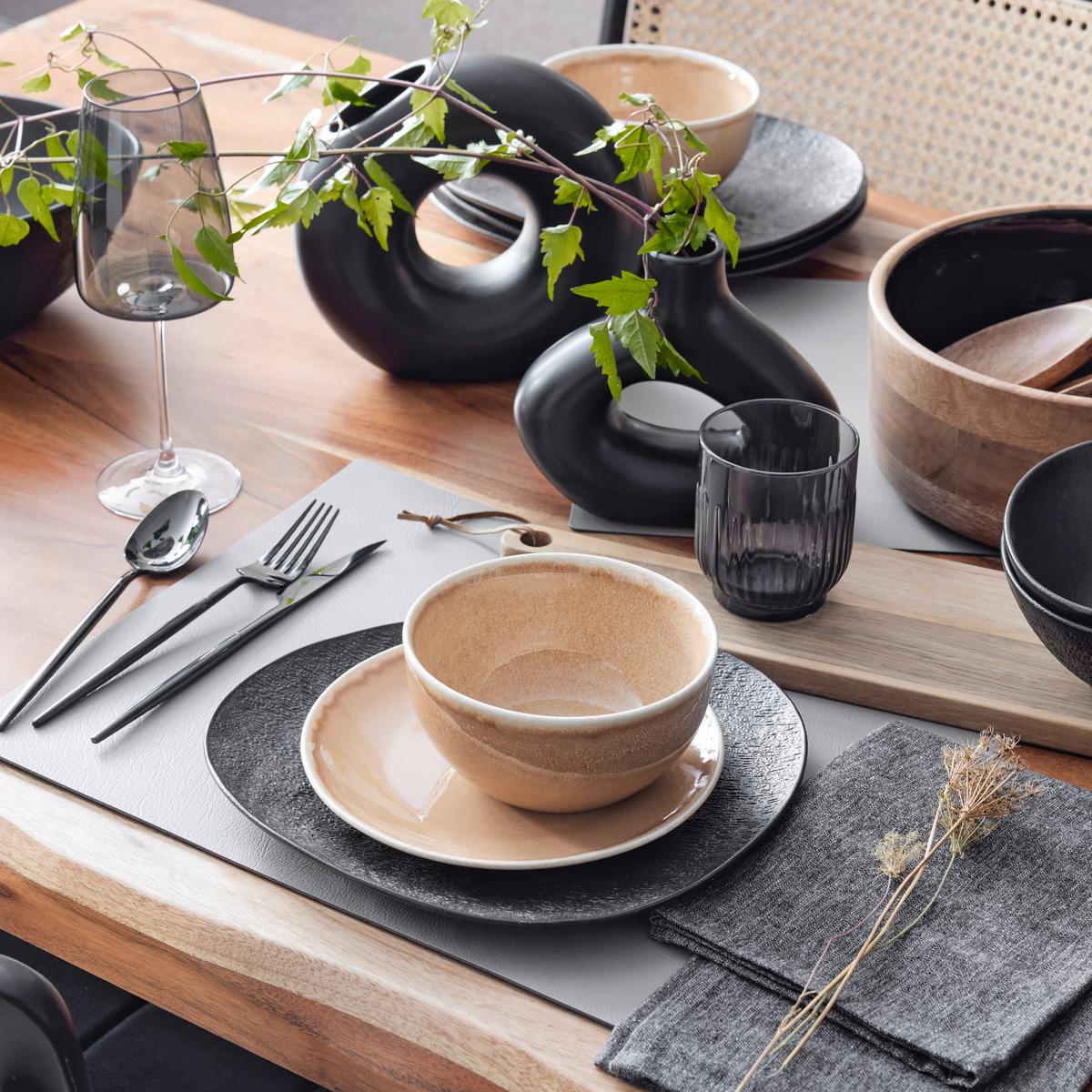 Serviciu de masă 16/1 Schelly - maro, Modern, ceramică (28/25/28cm) - Modern Living