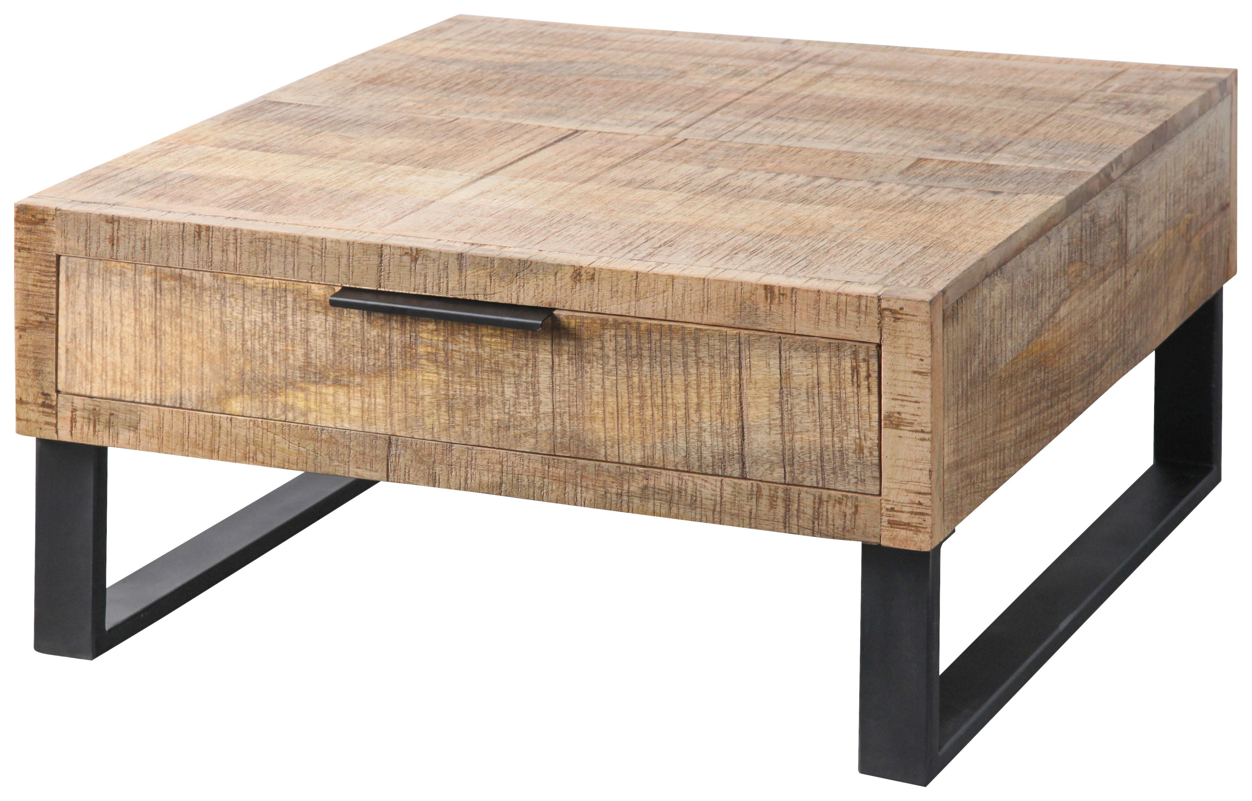 SOFFBORD EVEREST -EXKLUSIV- - svart/naturfärgad, Natur, metall/trä (80/80/40cm) - Mömax