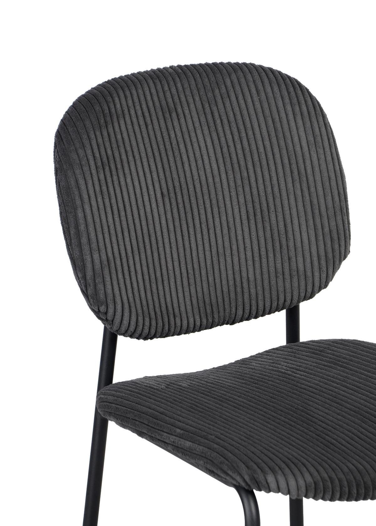 Stuhl Ira in Grau - Schwarz/Grau, MODERN, Holz/Textil (47/83/53cm) - Mömax