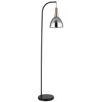 Stehleuchte Mattea Schwarz max. 9 Watt - Schwarz, Design, Glas/Holzwerkstoff (40/25/150cm) - Globo