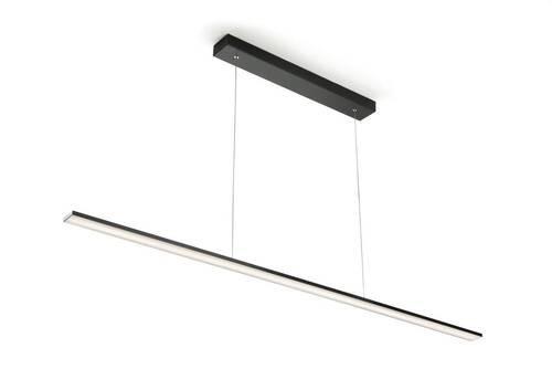 Hängeleuchte 100509 Schwarz max. 18 Watt - Edelstahlfarben/Schwarz, LIFESTYLE, Metall (120cm) - HKT