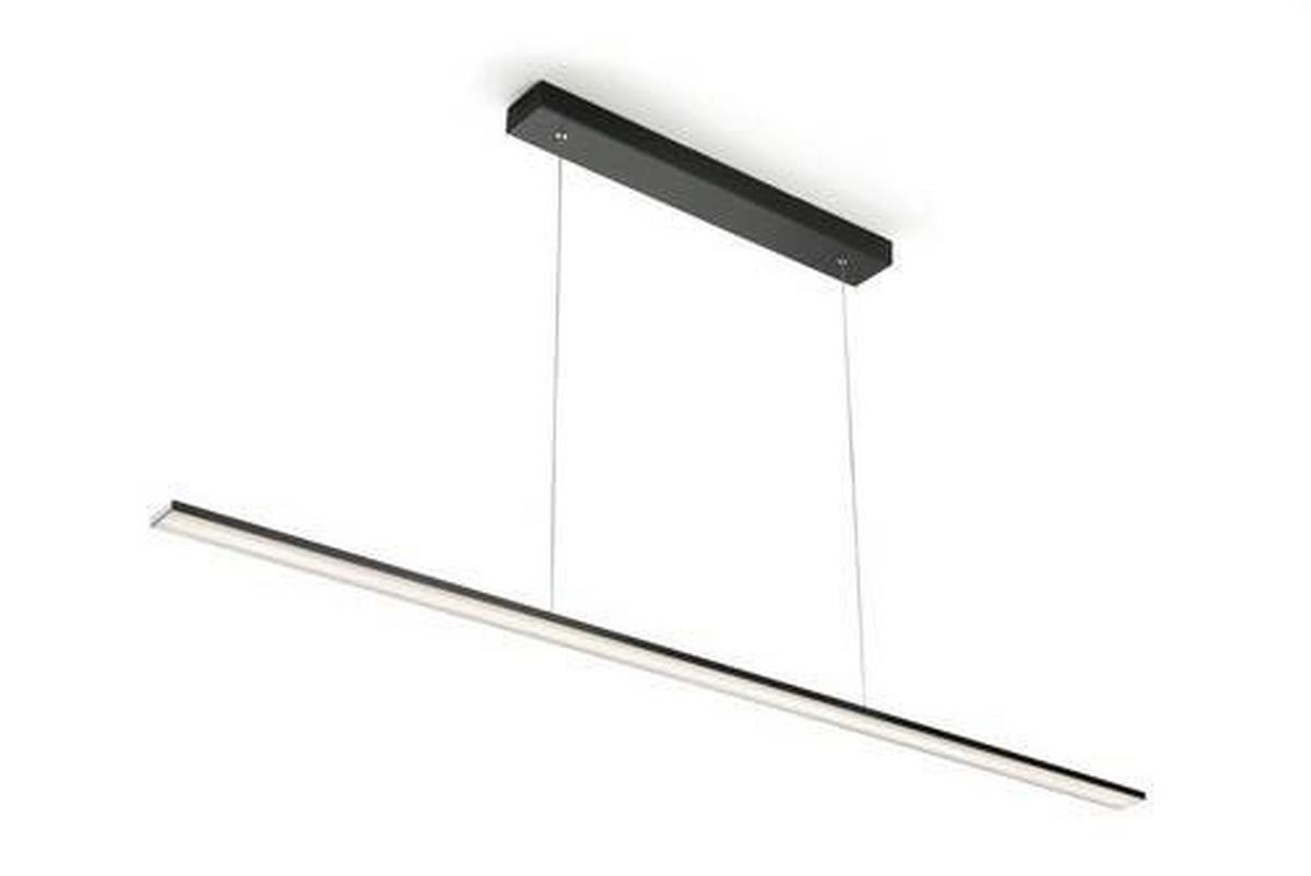 Hängeleuchte 100509 Schwarz max. 18 Watt - Edelstahlfarben/Schwarz, LIFESTYLE, Metall (120cm) - HKT