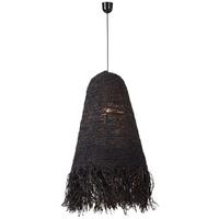 Senčnik Za Svetilko Borgholm - črna, Trendi, kovina/naravni materiali (45/57cm) - Premium Living