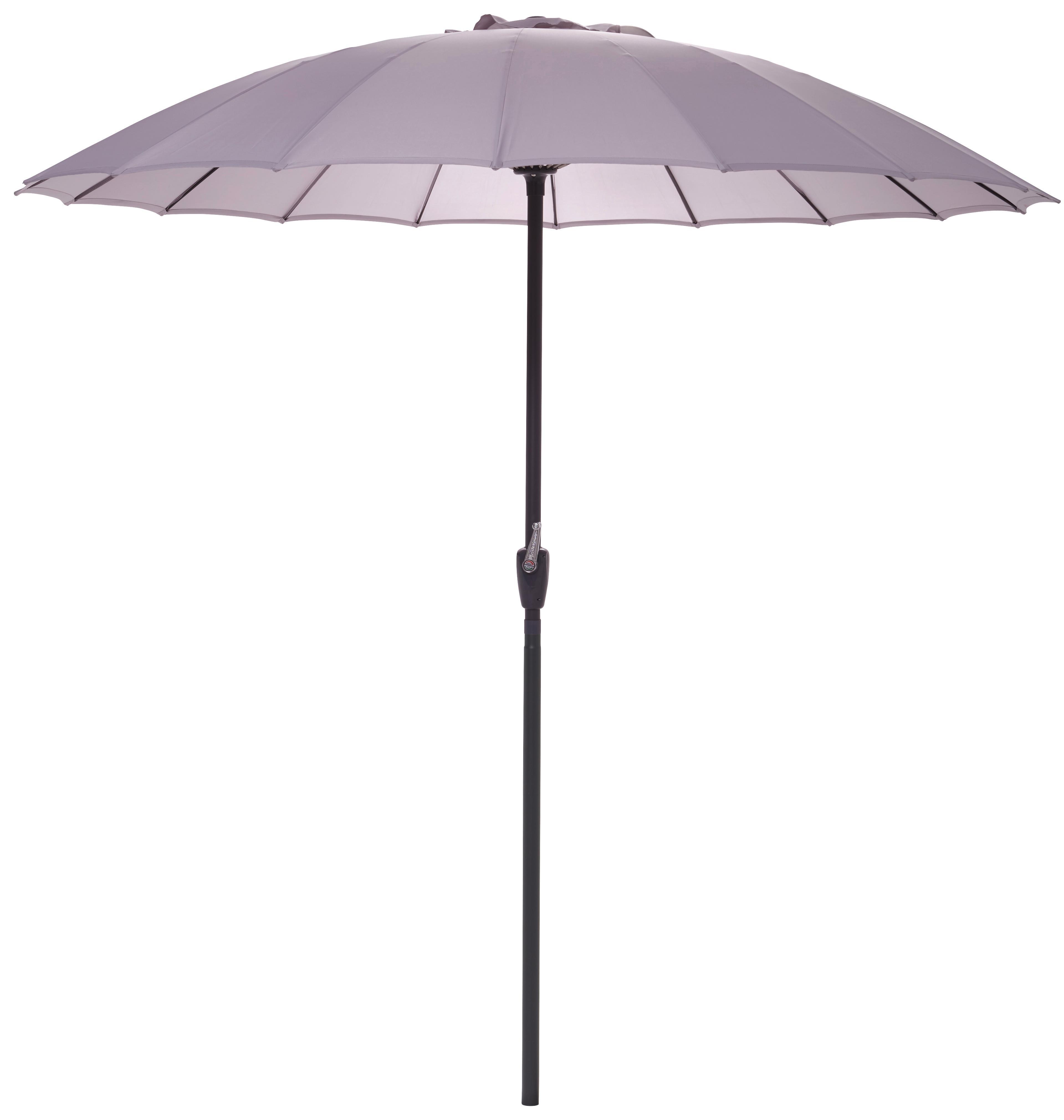 SONNENSCHIRM Sunny - Dunkelgrau/Hellgrau, MODERN, Textil/Metall (250/245cm) - Bessagi Garden