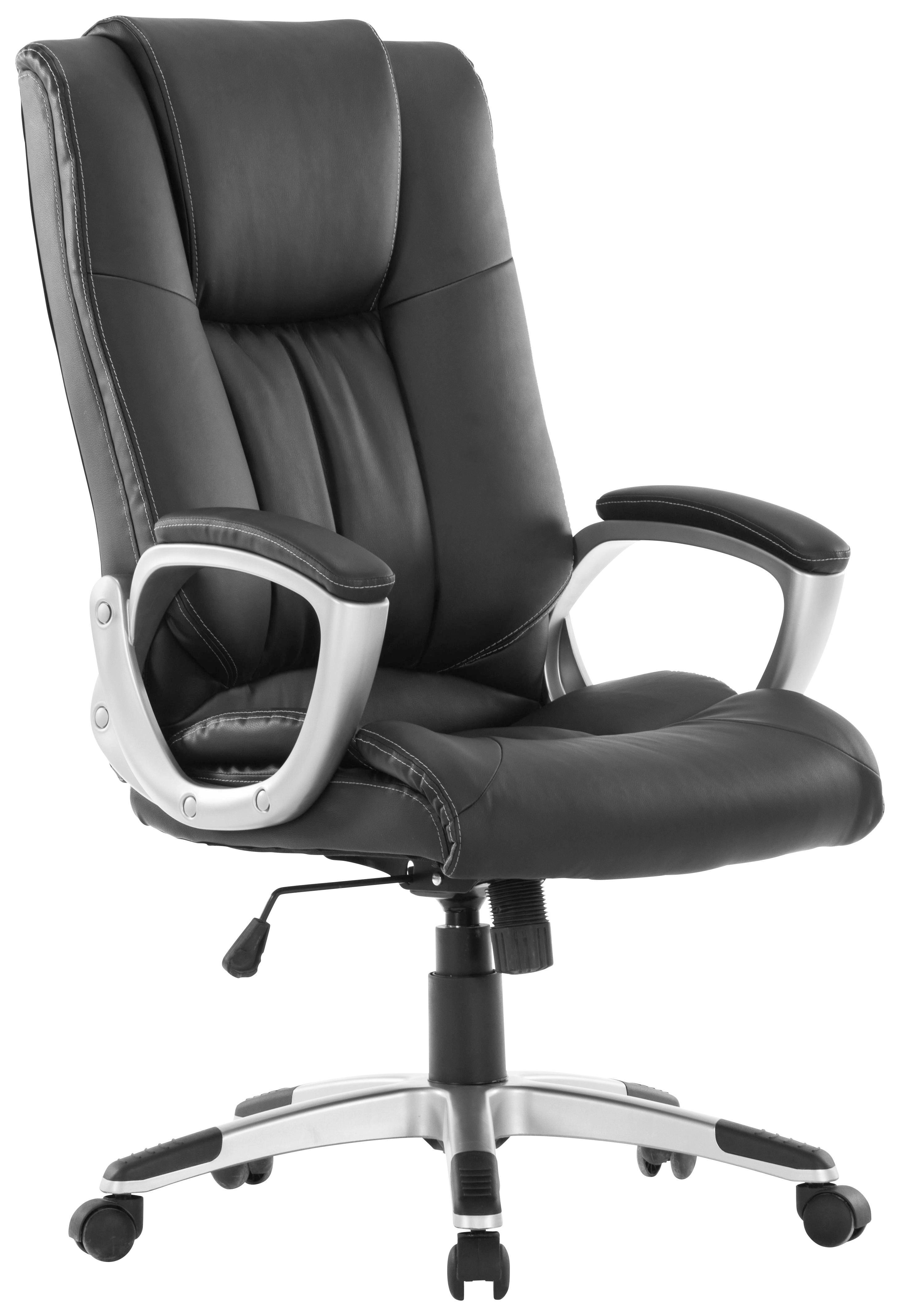 Chefsessel Schwarz/Champagner - Champagner/Schwarz, Kunststoff/Textil (63/111-121/70cm) - Mömax modern living