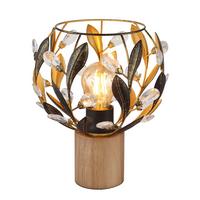TISCHLEUCHTE 15759T MIKA - Klar/Goldfarben, Basics, Holz/Kunststoff (20/25cm) - Globo