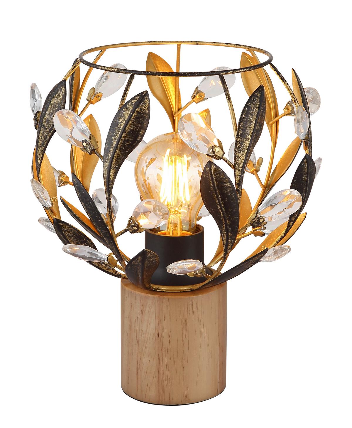 TISCHLEUCHTE 15759T MIKA - Klar/Goldfarben, Basics, Holz/Kunststoff (20/25cm) - Globo