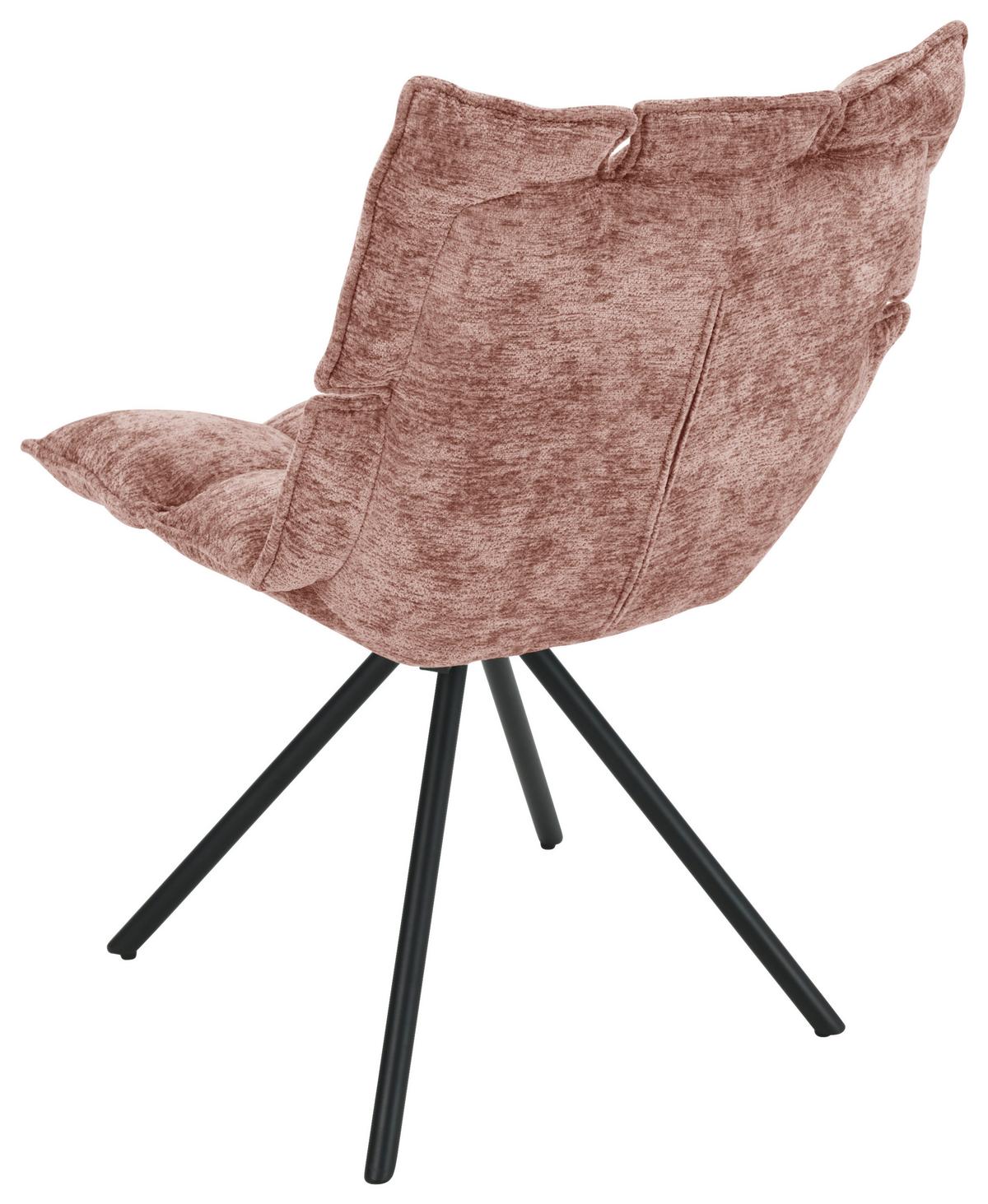 Stuhl Carla Rosa - Schwarz/Rosa, Trend, Holz/Textil (57/86/66cm) - Mömax