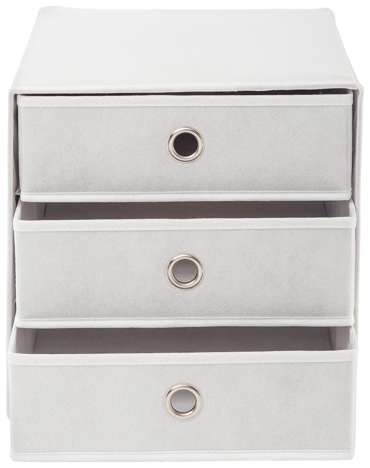 PUDEŁKO SKŁADANE CUBUS 3 - kolor srebrny/biały, Design, karton/metal (32/32/31,5cm) - Carryhome