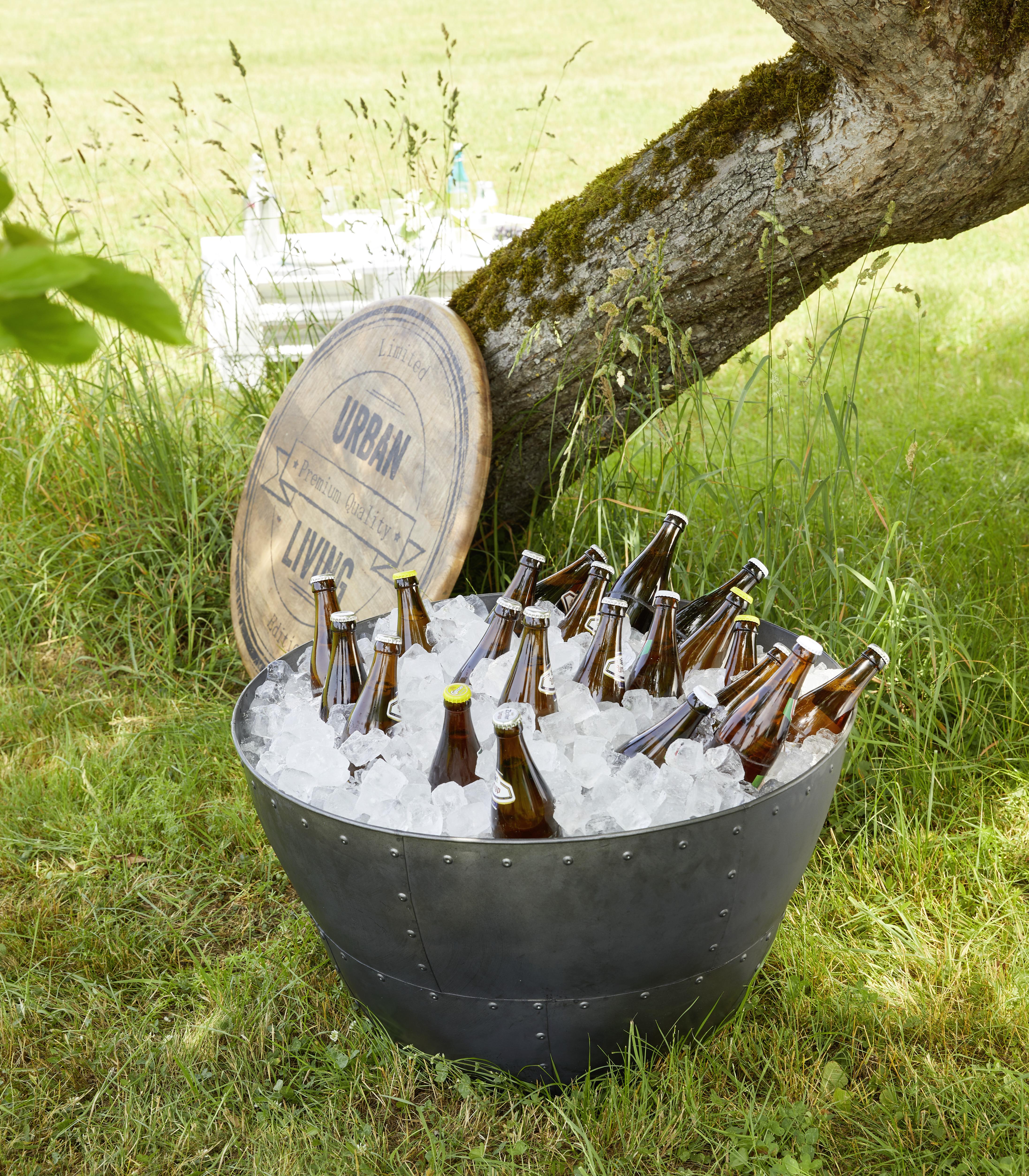 Couchtisch aus Metall mit Holzplatte - Lifestyle, Holz/Metall (72/43/72cm) - Modern Living