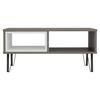 Couchtisch "Mendoz", Eiche dunkel, Weiß - Eiche dunkel/Schwarz, Design, Holzwerkstoff/Metall (90/60/41,1cm) - Livetastic