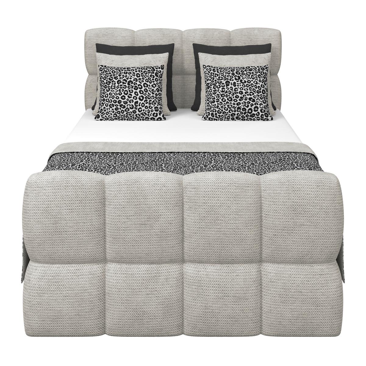 Postelja Boxspring Brisbane, Ekru Barva, 140x200 - črna/ekru, Trend, kovina/umetna masa (140/200cm) - Premium Living
