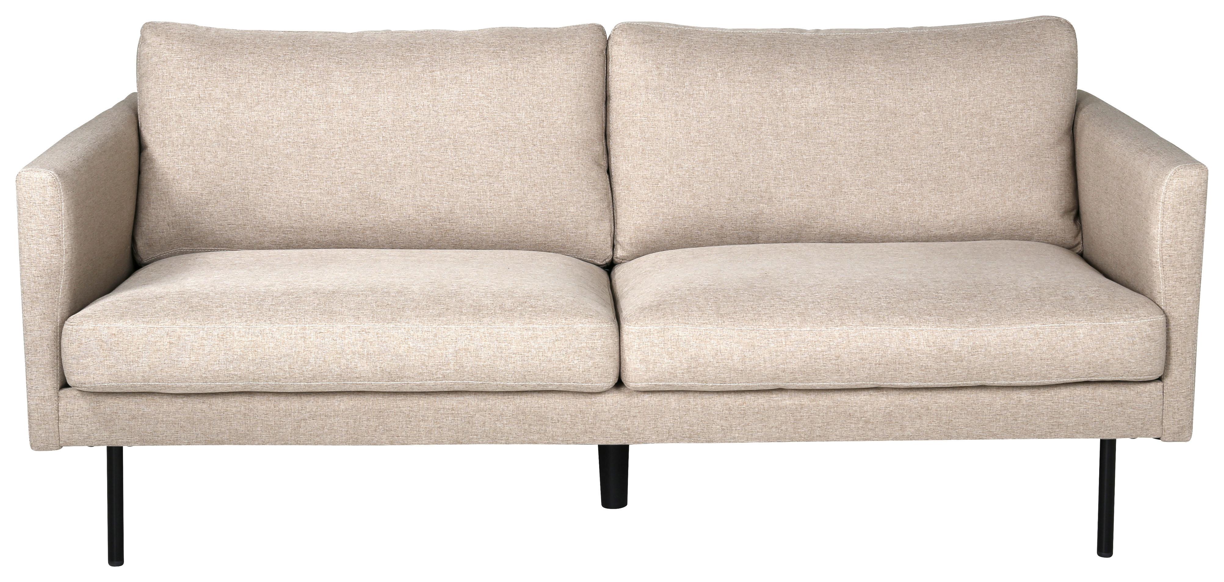 2-SITZER-SOFA ZOOM - Hellbraun/Beige, Design, Textil/Metall (180/78/80cm) - Livetastic