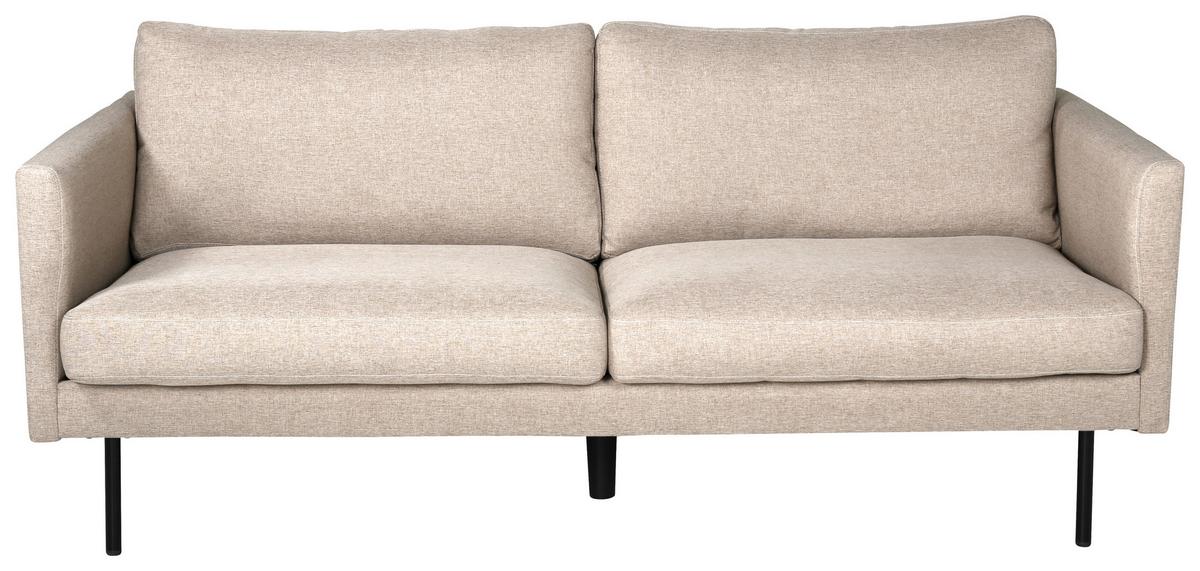 2-SITZER-SOFA ZOOM - Hellbraun/Beige, Design, Textil/Metall (180/78/80cm) - Livetastic