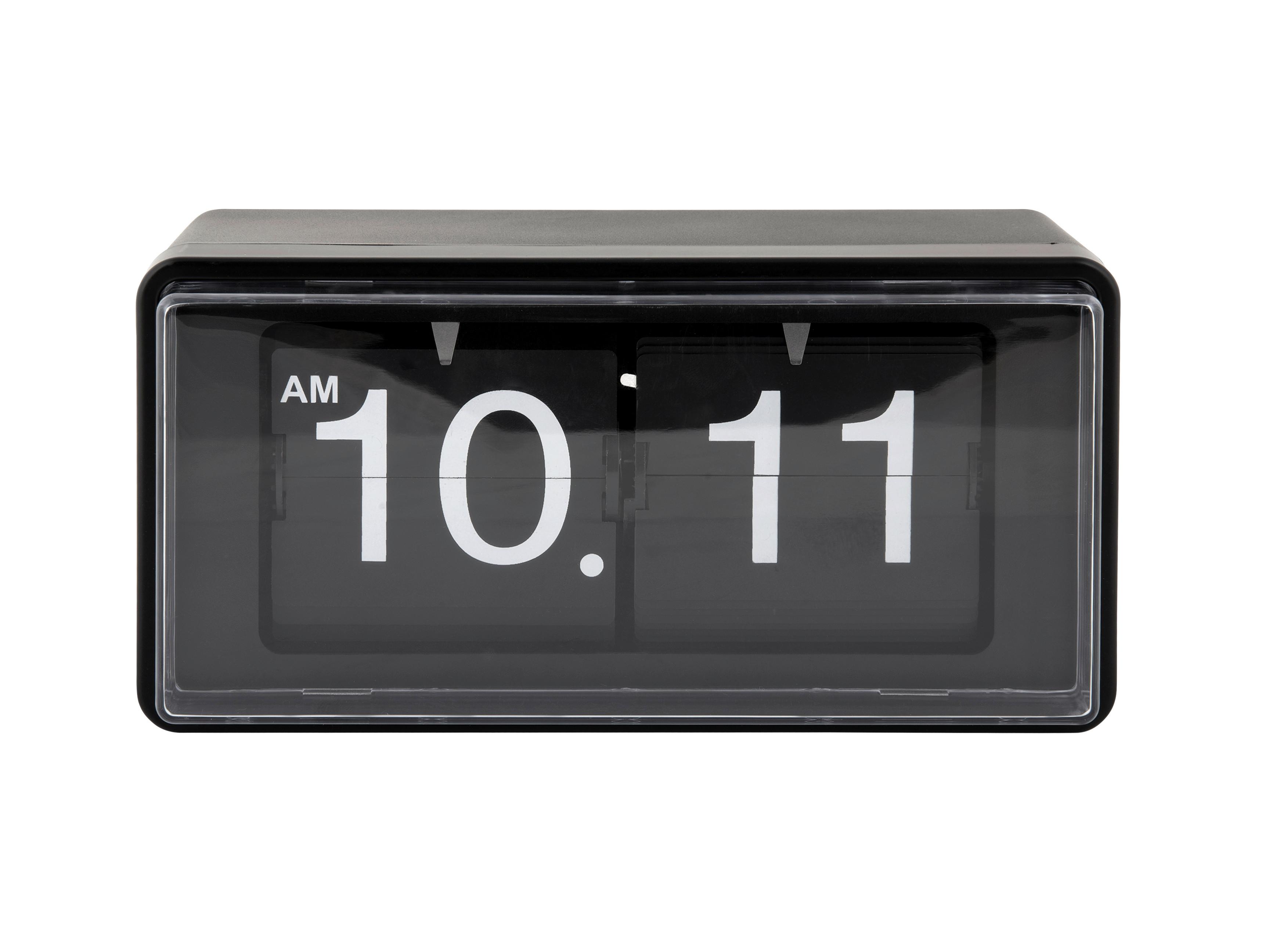 ZEGAR ŚCIENNY RETRO BOXED FLIP - czarny, Basics, tworzywo sztuczne (20/10/10cm) - Karlsson