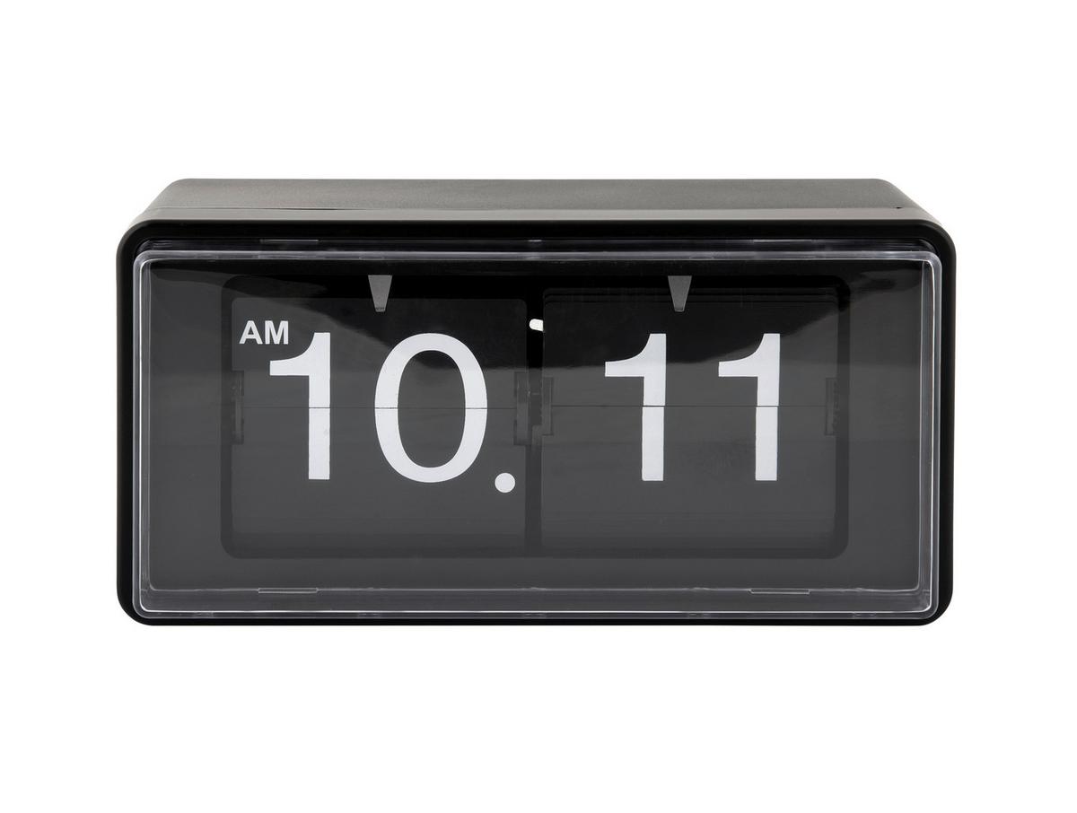 ZEGAR ŚCIENNY RETRO BOXED FLIP - czarny, Basics, tworzywo sztuczne (20/10/10cm) - Karlsson