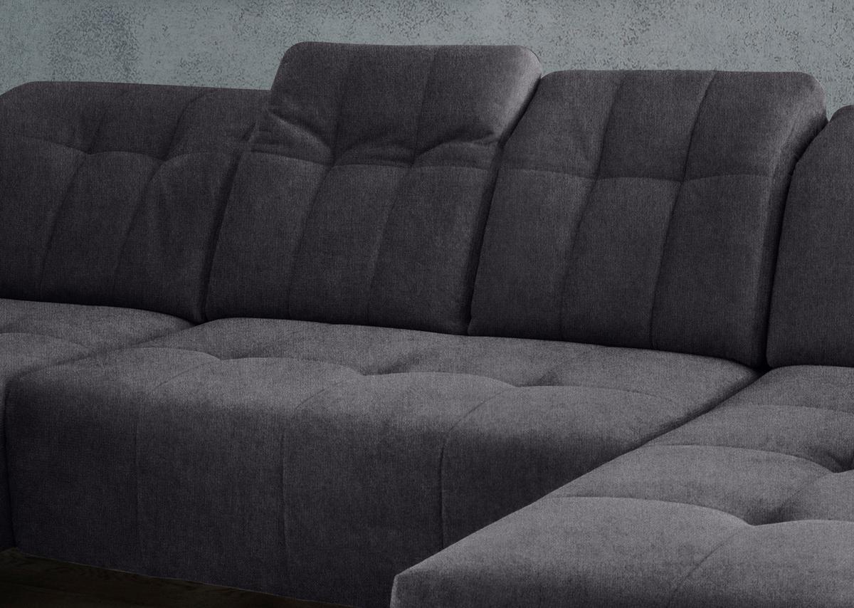 WOHNLANDSCHAFT SANO - Anthrazit/Schwarz, MODERN, Textil/Metall (200/337/180cm) - Livetastic