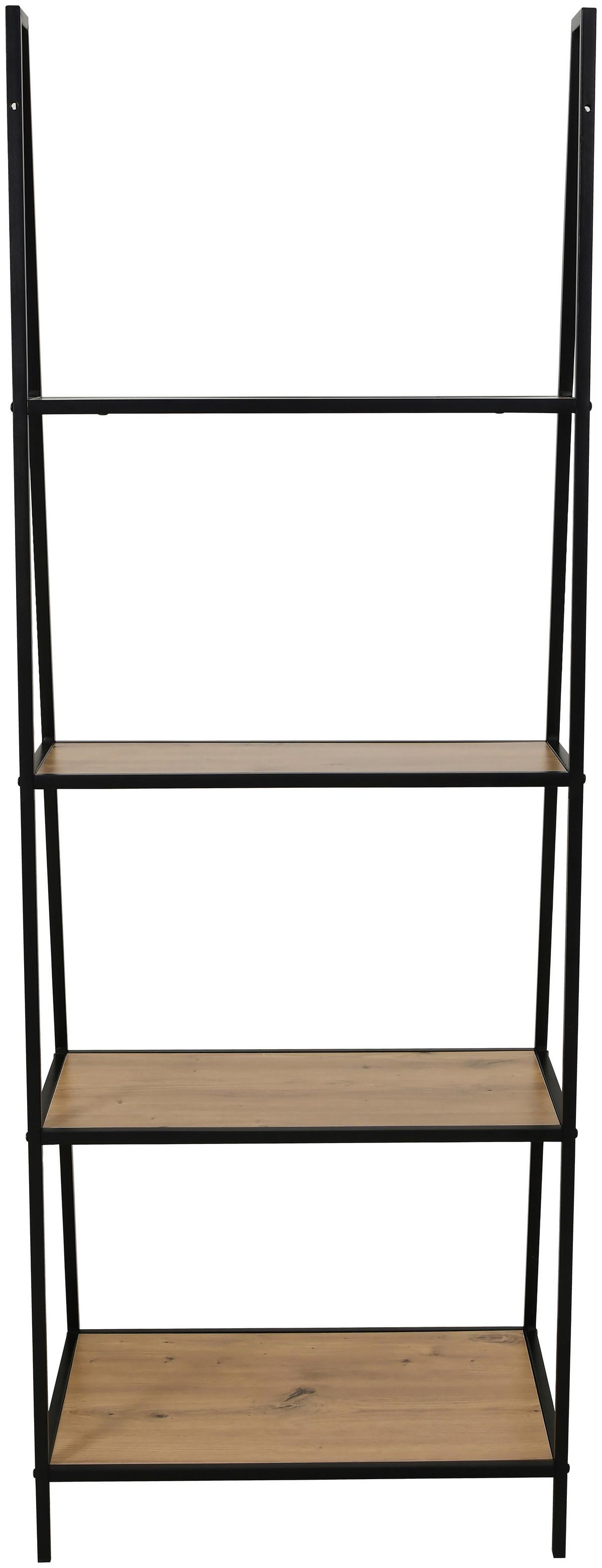 Regal Joris Naturfarben/Schwarz - Schwarz/Naturfarben, Modern, Holzwerkstoff/Metall (60/170/42cm) - Mömax
