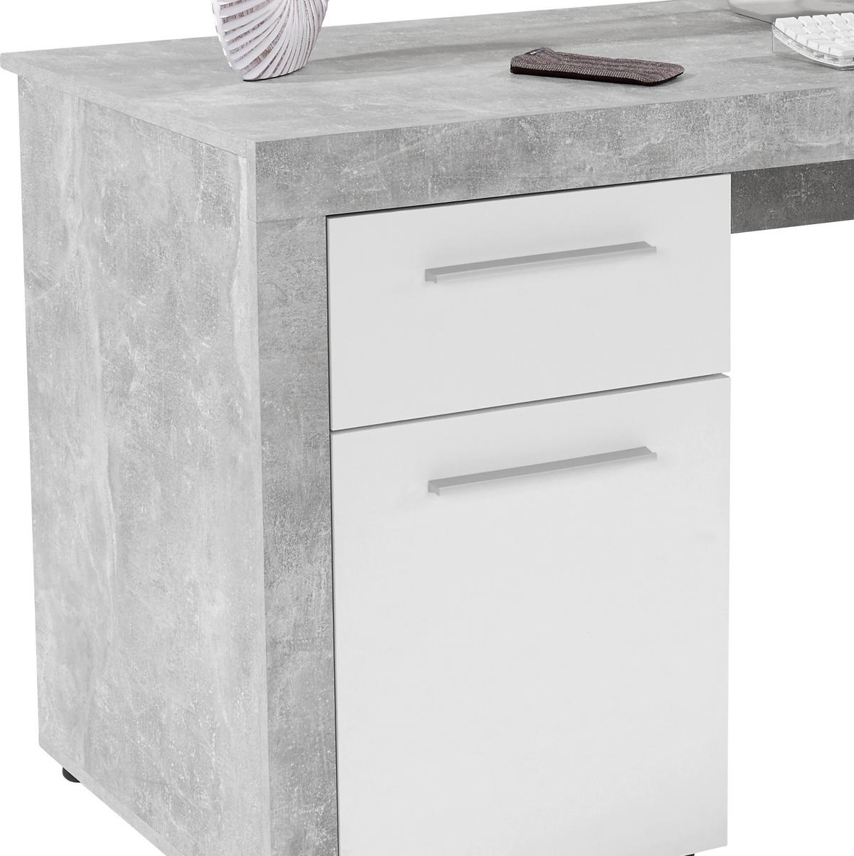Masă de birou Focus - alb/gri, Modern, lemn (148,9/75,5/60cm) - Modern Living