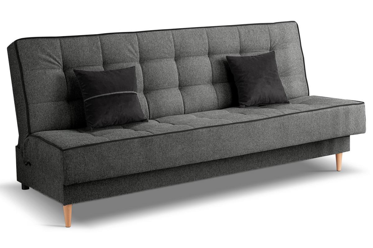 Schlafsofa Bono Grau - Hellbraun/Schwarz, Basics, Holz/Textil (199/91/91cm) - MID.YOU