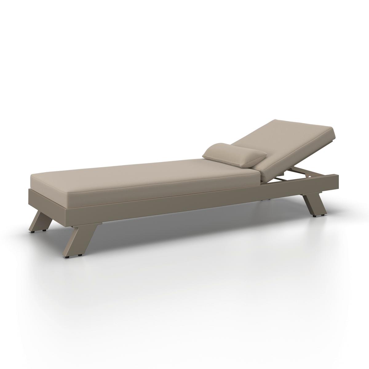 LEŻAK OGRODOWY SUSA - kremowy, Modern, metal/tkanina (200/64/40cm) - Bessagi Garden