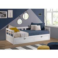 Raztegljiva Postelja Livio, Bela, 90-180x200 - bela/naravne barve, Romantika, kovina/umetna masa (90/200cm) - MID.YOU