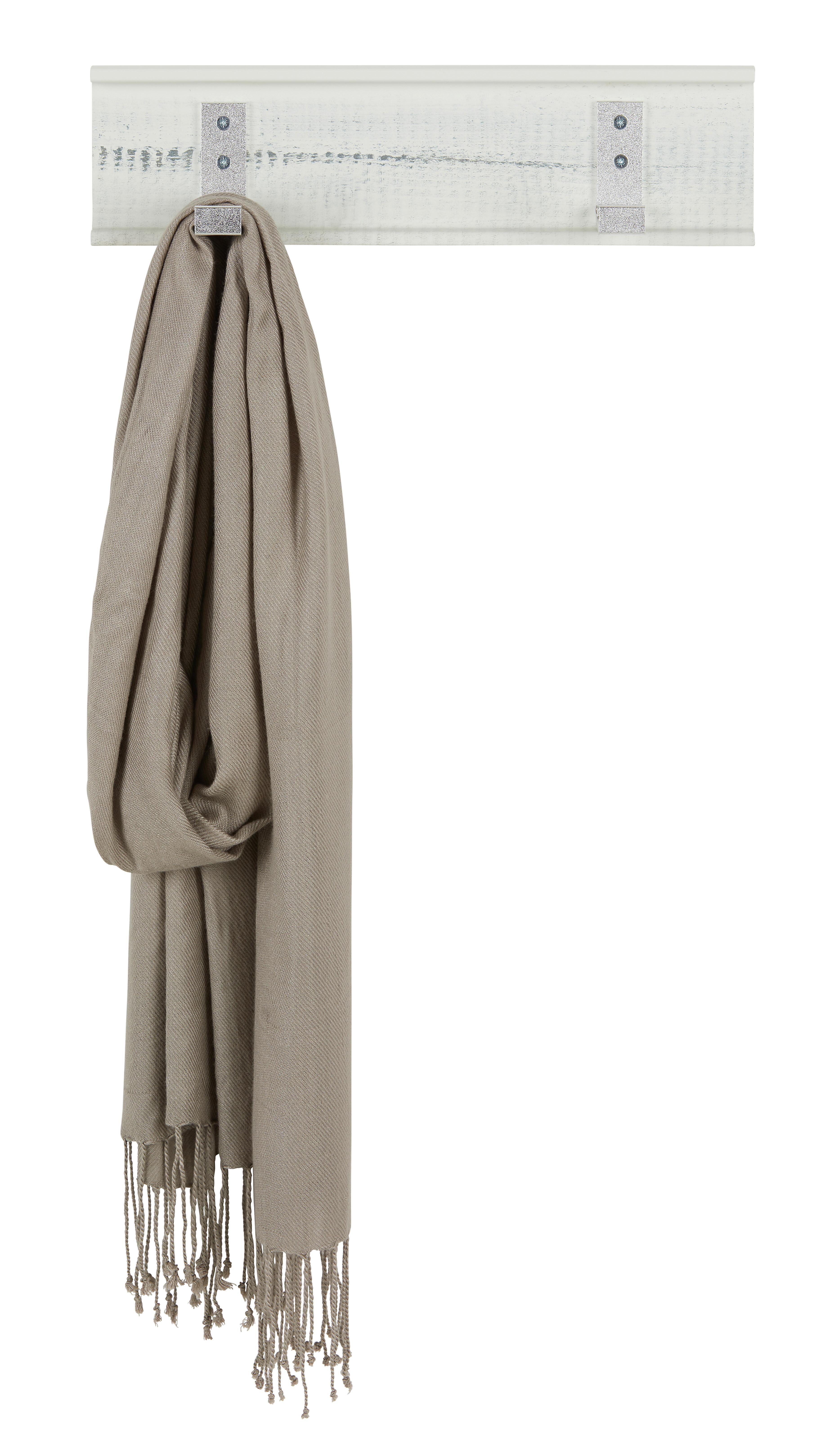Fali Akasztóléc Fehér-szürke Max Ii - Modern, faalapú anyag (37/10/3cm) - Mömax