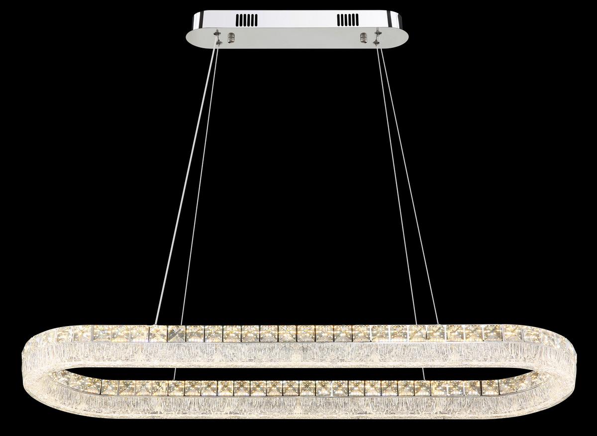 Led Viseća Svjetiljka Laurel - prozirno/boje kroma, Konvencionalno, staklo/metal (120/31,5/100,1cm) - Globo