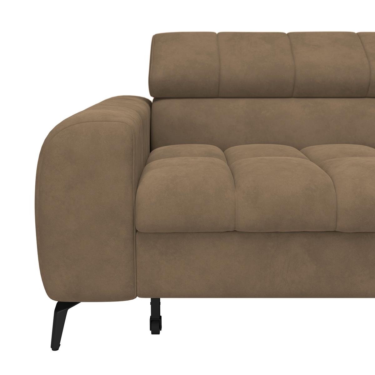 Kutna Garnitura Volf - smeđa/crna, Trend, tekstil/metal (261/203cm)