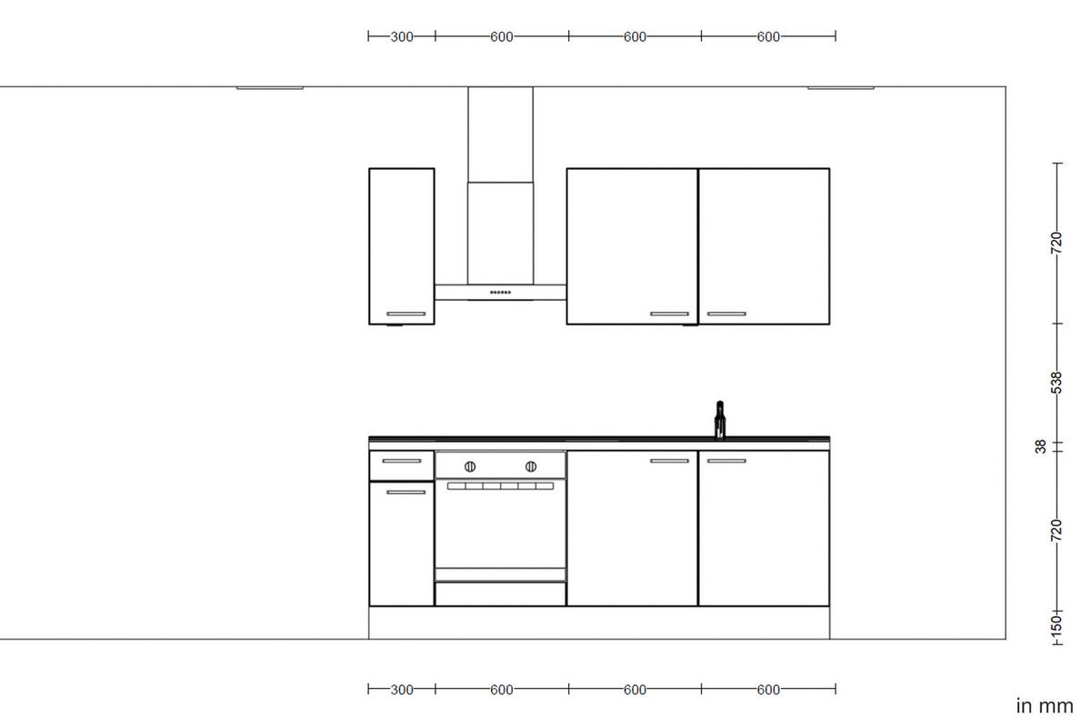 Küchenblock Easytouch m. Geräten Dunkelgrün - Dunkelgrün/Eichefarben, MODERN, Holzwerkstoff/Metall (210cm) - Nobilia