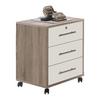 Rollcontainer Office Edition Weiß/Sonoma Eiche - Edelstahlfarben/Weiß, MODERN, Holzwerkstoff/Kunststoff (44/58/40cm) - MID.YOU