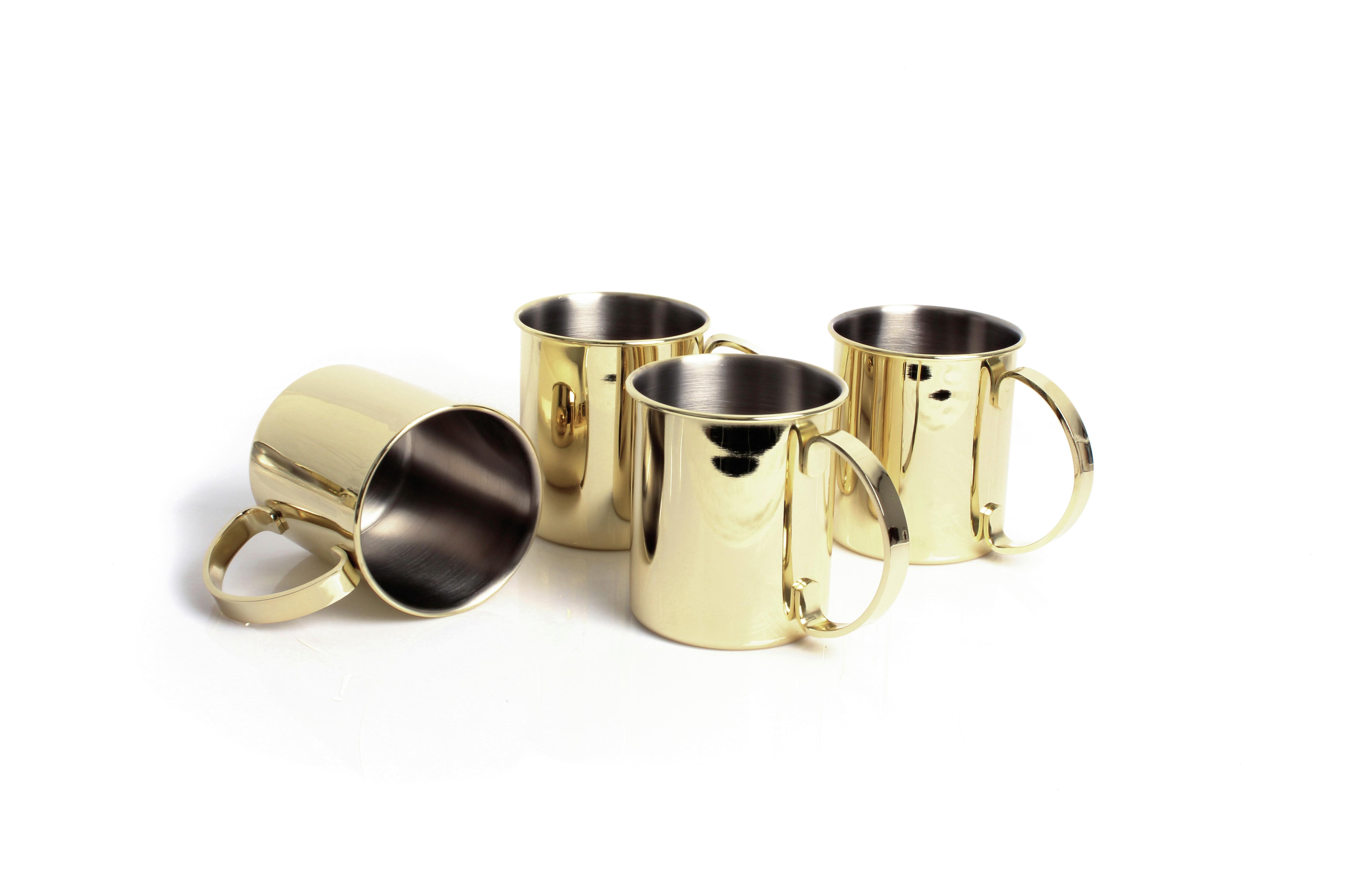 Set Lončkov Echtwerk, Zlata, 4 Kos - zlate barve, Basics, kovina (16.2/11.4/11.3cm) - Echtwerk