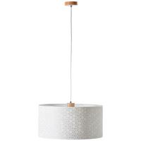 Hängeleuchte Galance in Weiß max. 60 Watt - Weiß, KONVENTIONELL, Holz/Textil (50/118cm) - Brilliant