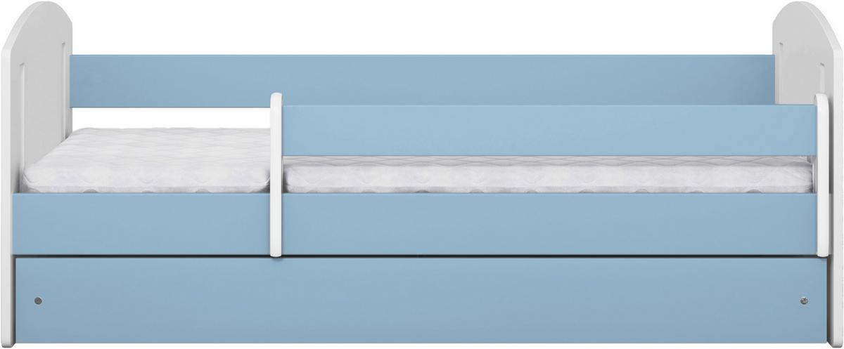 Otroška Postelja Classic 2, Bela, Modra, 80x160cm - modra/bela, Moderno, tekstil/leseni material (80/160cm) - MID.YOU