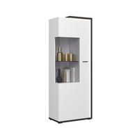 Vitrina Ambiente Plus - bijela/bijela visoki sjaj, Moderno, staklo/drvni materijal (73,4/199,1/43,6cm) - Modern Living