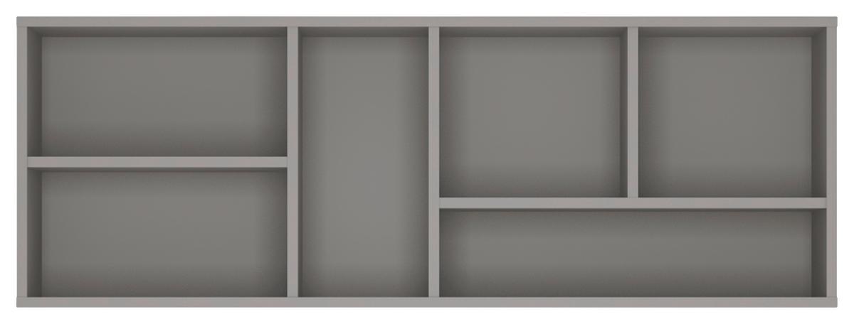 Zidna Polica Laser - siva, Moderno, drvni materijal (124,4/44,2/23cm) - Modern Living