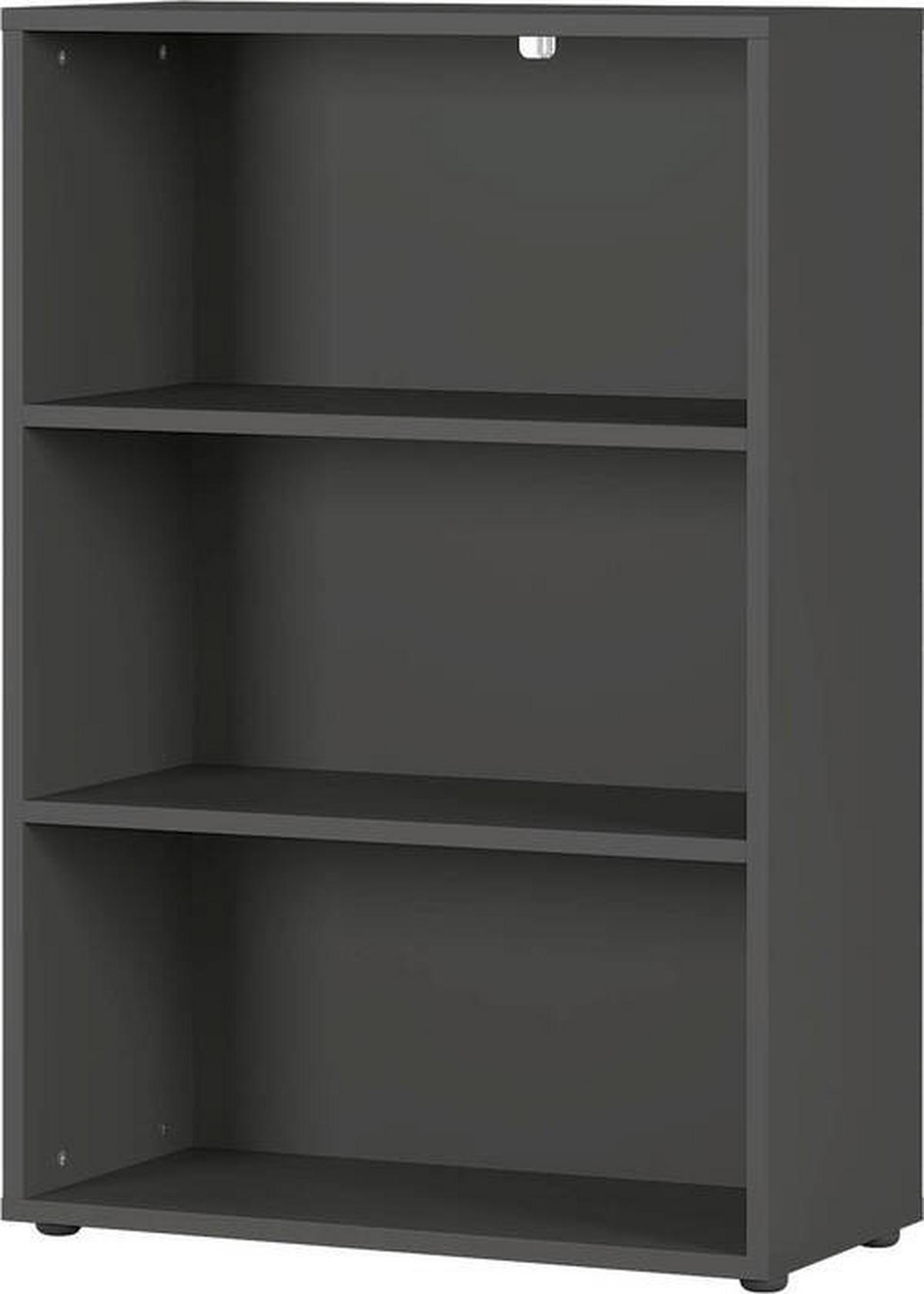 Regal Ribera in Graphitfarben - Graphitfarben/Schwarz, Modern, Holzwerkstoff/Kunststoff (80/120/40cm) - Premium Living