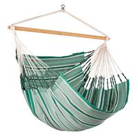 Hängesessel Kingsize Hammock Echtholz Grün/Dunkelgrün - Dunkelgrün/Grün, KONVENTIONELL, Holz/Textil (140/170/210cm) - La Siesta