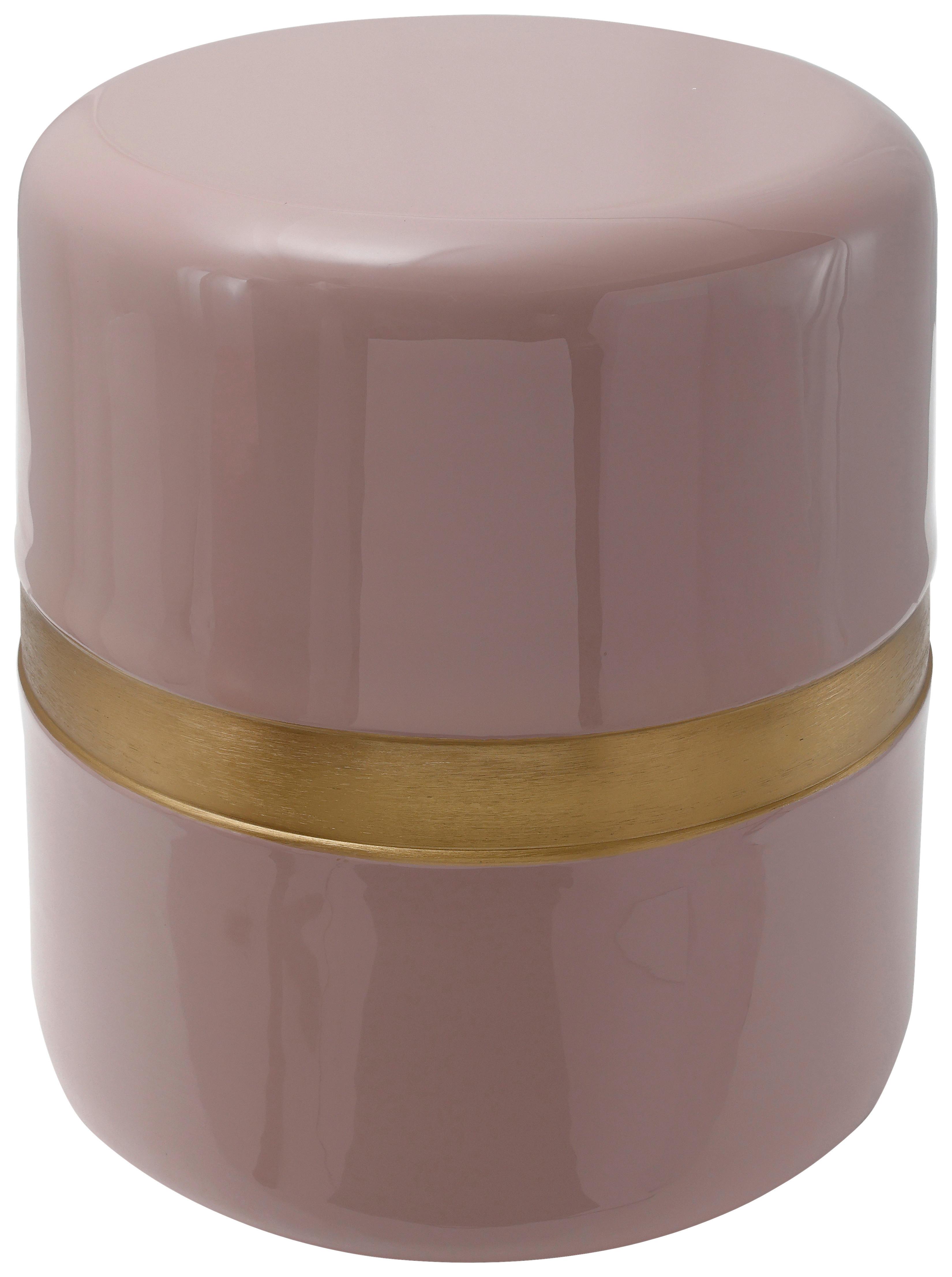 BEISTELLTISCH ART DECO 475 ALTROSA - Goldfarben/Altrosa, Design, Metall (36/47cm) - Kayoom