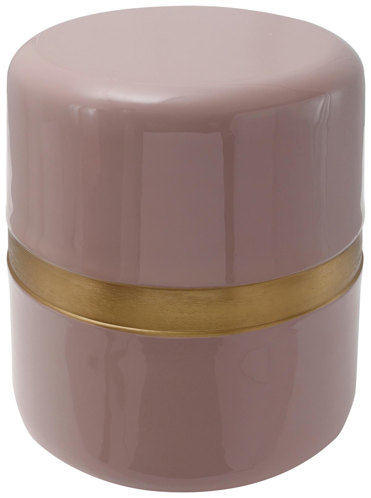 BEISTELLTISCH ART DECO 475 ALTROSA - Goldfarben/Altrosa, Design, Metall (36/47cm) - Kayoom