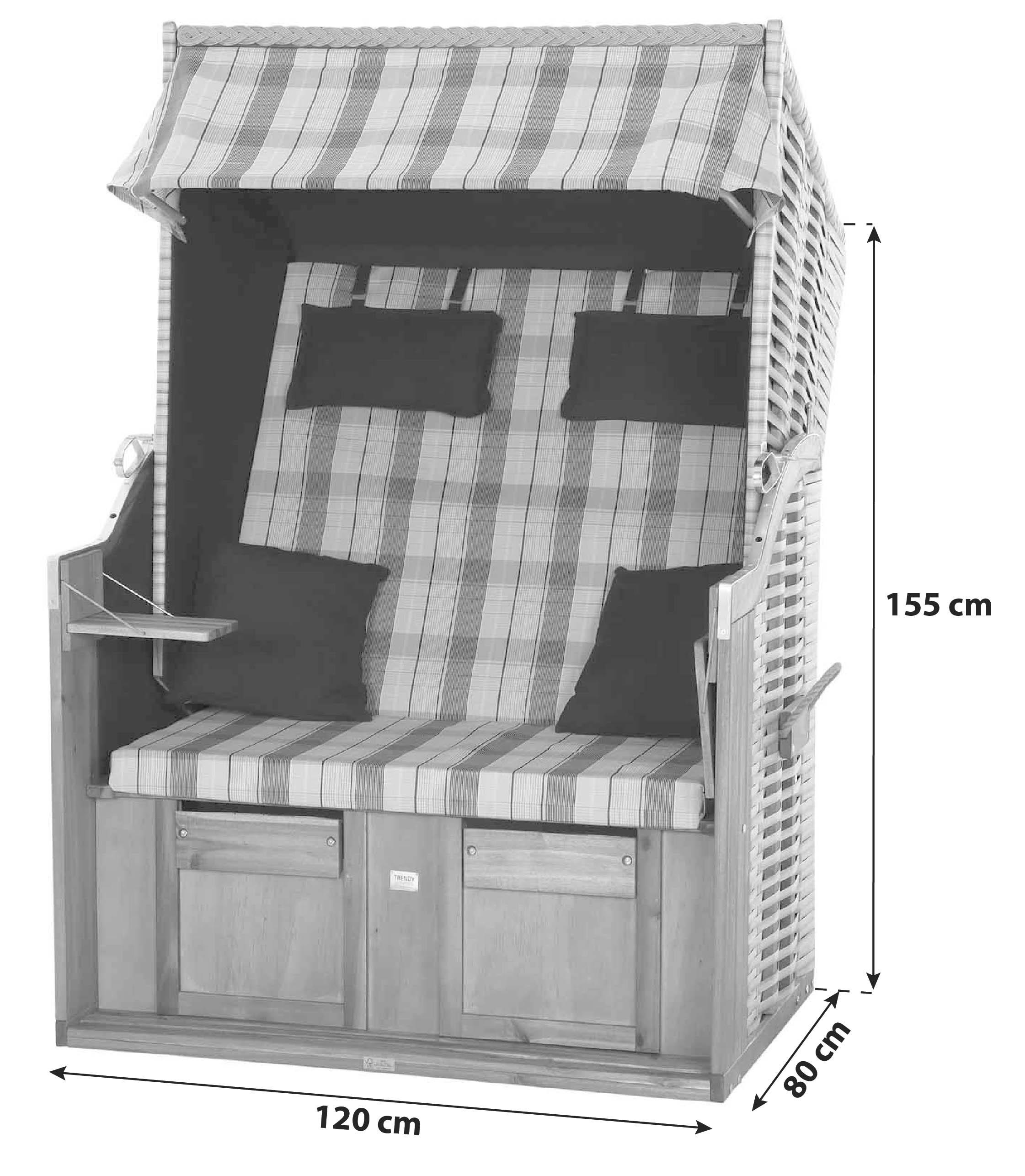 Siena Garden Standkorb ca.120x80x165cm Blau,Akazie - Blau, KONVENTIONELL, Holz/Kunststoff (120/80/165cm) - Siena Garden
