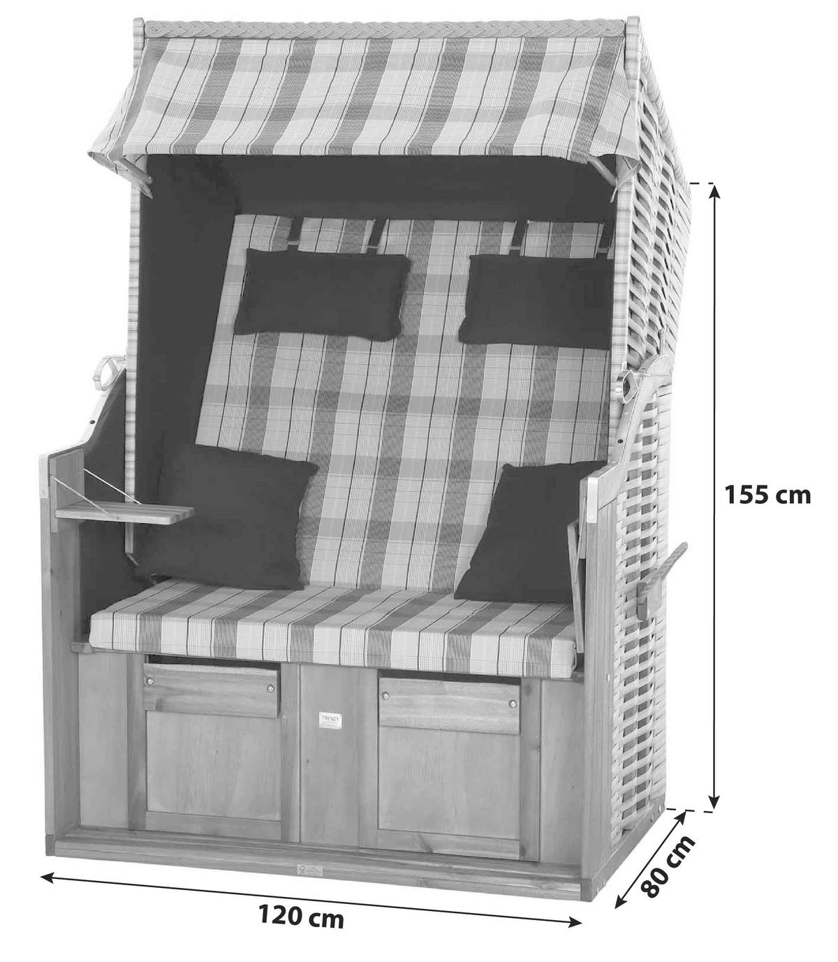 Siena Garden Standkorb ca.120x80x165cm Blau,Akazie - Blau, KONVENTIONELL, Holz/Kunststoff (120/80/165cm) - Siena Garden