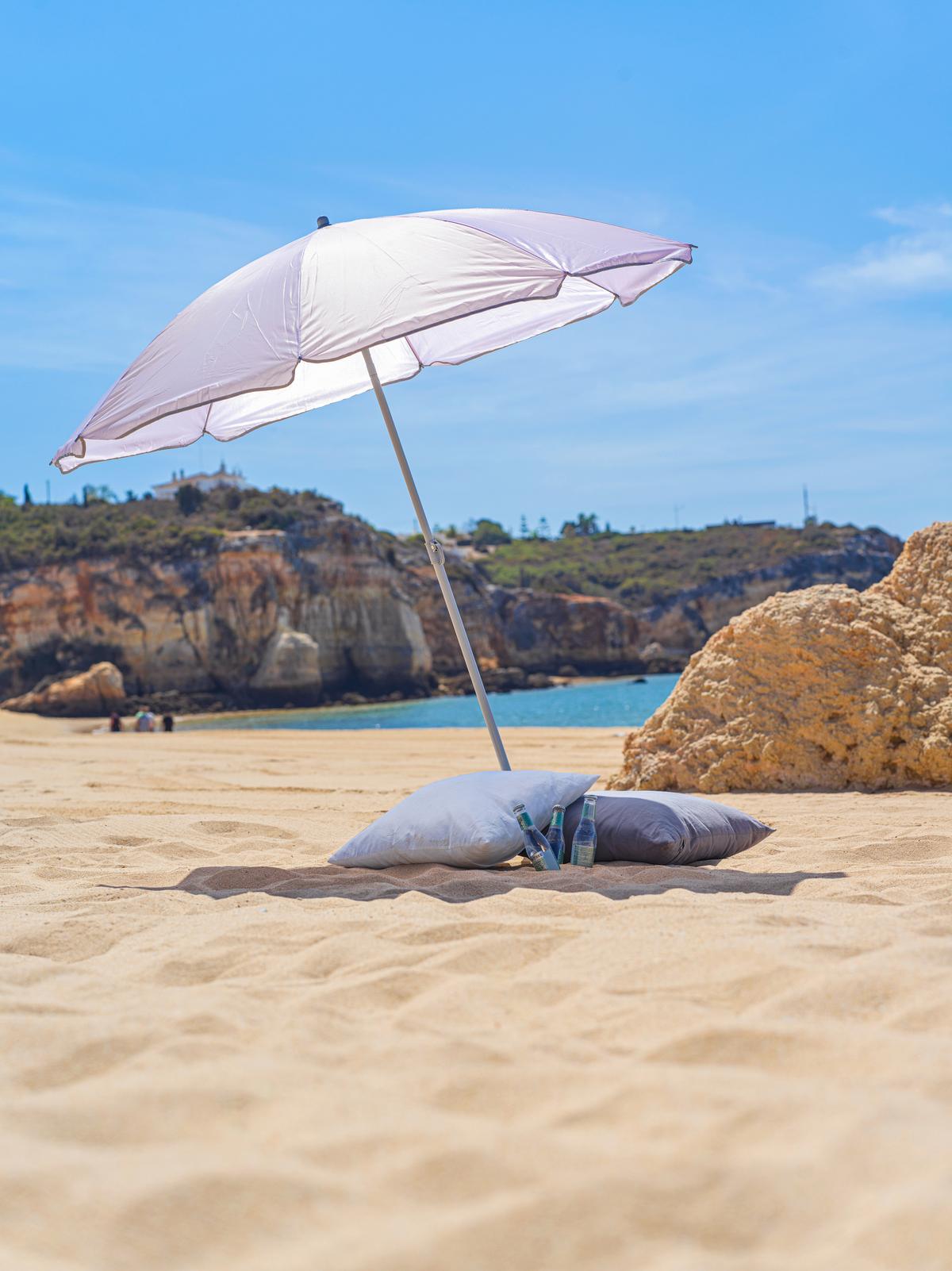 parasol Altrosa aus Textil/Metall - vieux rose/gris, métal/matière synthétique (180/190cm) - Mömax