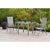 GARTENSET AMALFI - Silberfarben/Braun, MODERN, Kunststoff/Metall - Gardenson